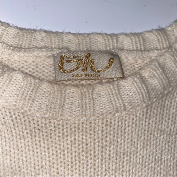 Byblos Blu Seafoam Beige Off White Crew Sweater - Picture 6 of 16